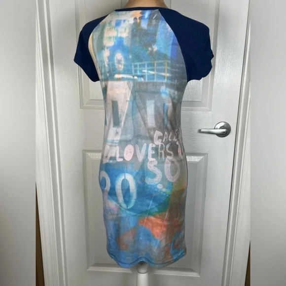 URBAN OUTFITTERS Short Sleeve Photo Print Raglan Mini Dress Medium - Picture 6 of 9